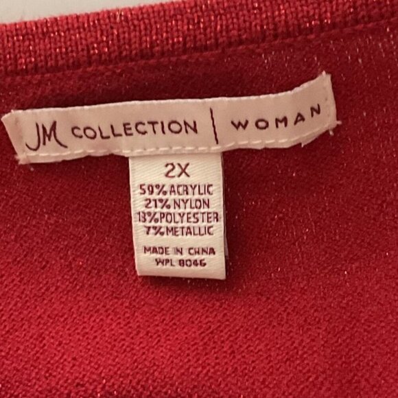 VINTAGE  RED SHIMMER TOP PLUS LIKE NEW - Picture 12 of 13